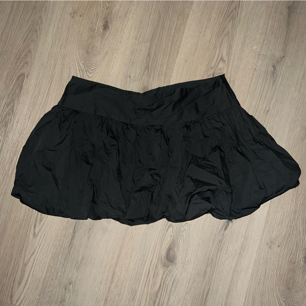 Motel Kiyowo Puffball Mini Skirt Charcoal Gray Size XL NWT